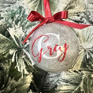 Full Glitter Bauble - Silver